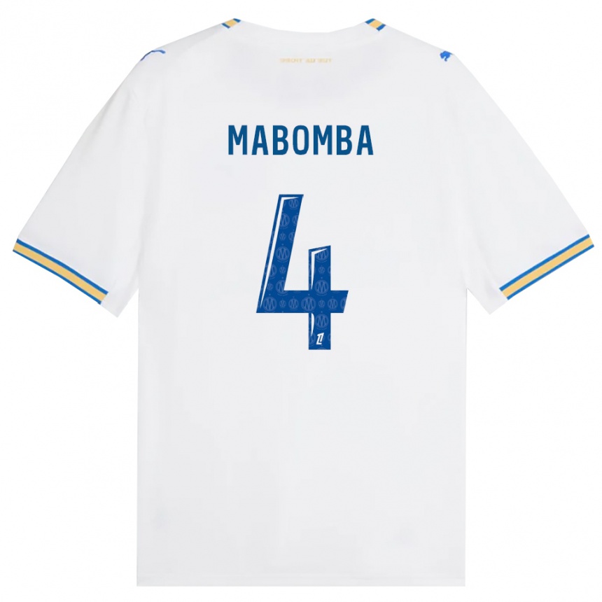 גברים כדורגל Daniel Mabomba #4 כחול דודג' לבן ג'רזי ביתית 2026/27