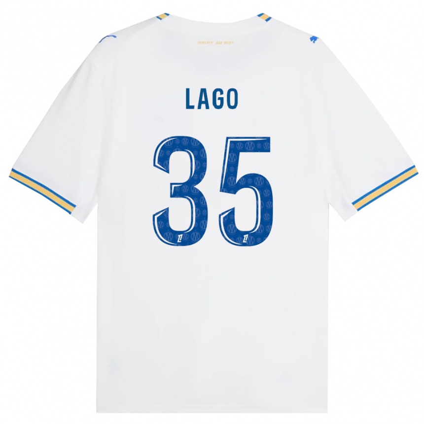 גברים כדורגל Ange Lago #35 כחול דודג' לבן ג'רזי ביתית 2026/27