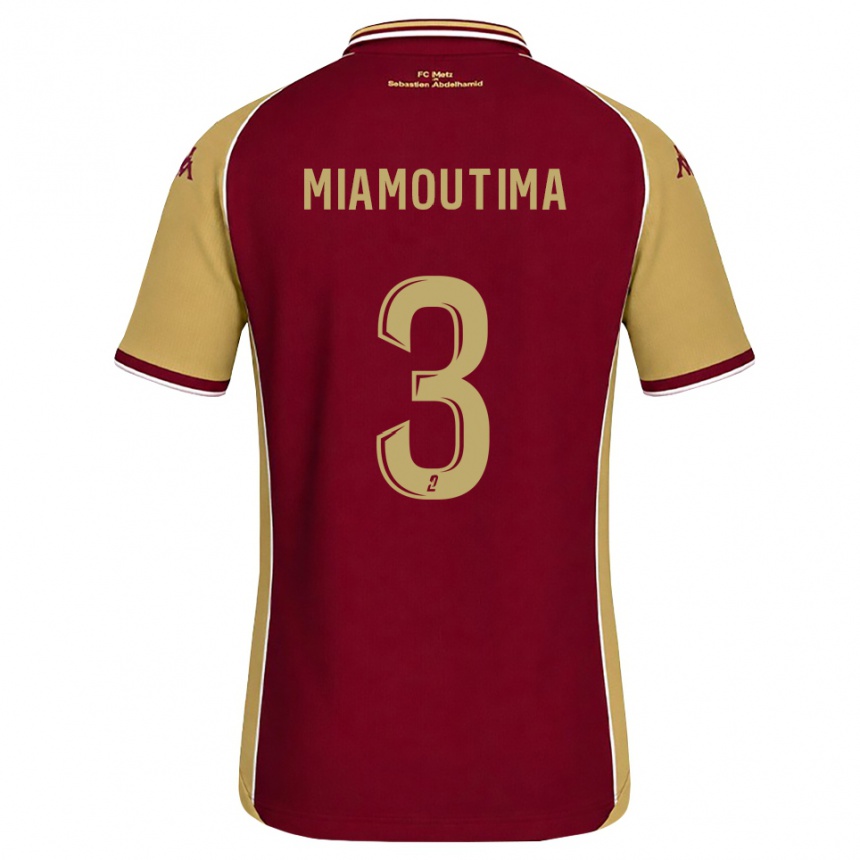 גברים כדורגל Harly-James Miamoutima #3 זהב אדום כהה ג'רזי ביתית 2026/27