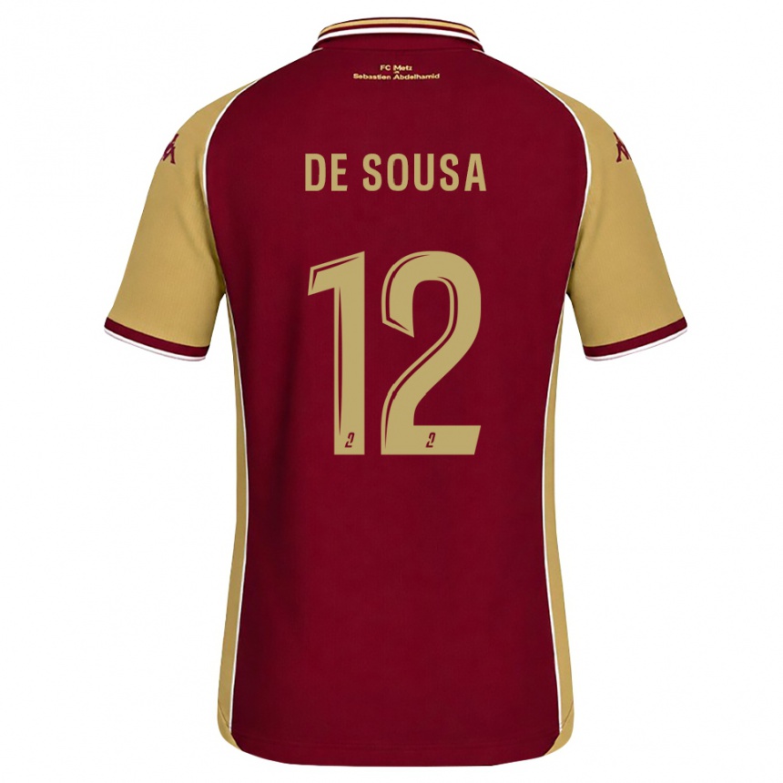 גברים כדורגל Jackson De Sousa #12 זהב אדום כהה ג'רזי ביתית 2026/27