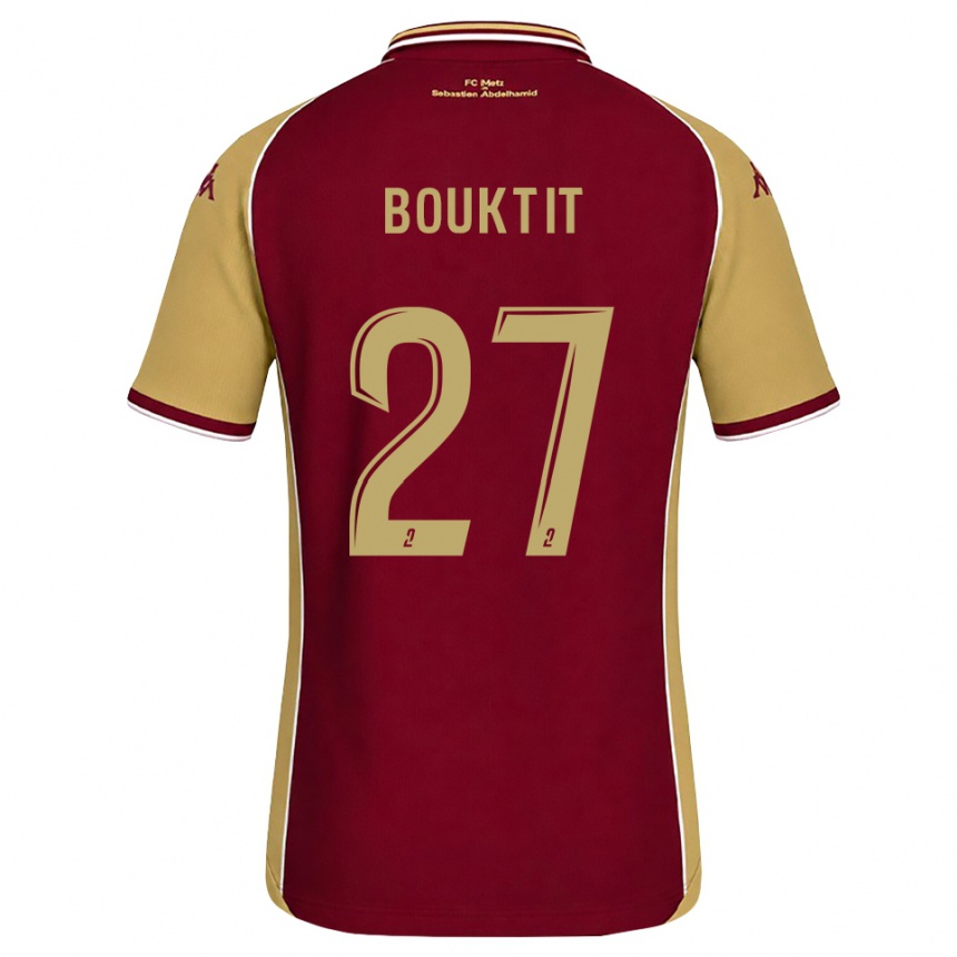 גברים כדורגל Assia Bouktit #27 זהב אדום כהה ג'רזי ביתית 2026/27