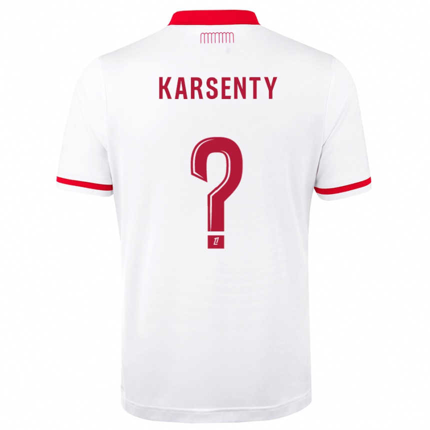 גברים כדורגל Kylian Karsenty #0 אדום לבן ג'רזי ביתית 2026/27