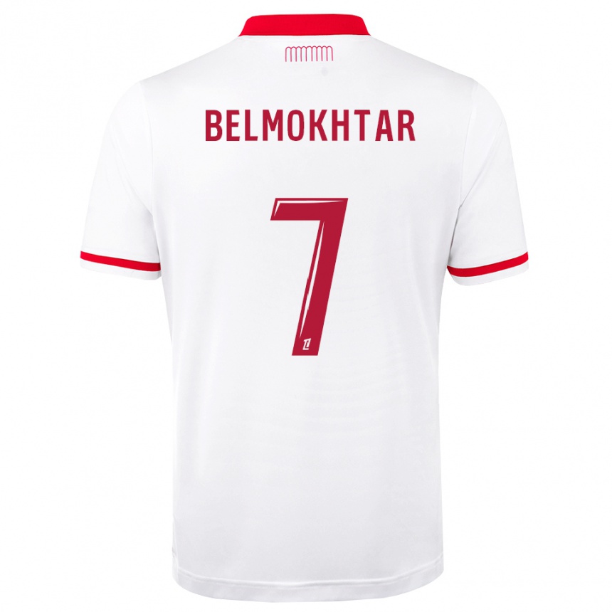 גברים כדורגל Ilies Belmokhtar #7 אדום לבן ג'רזי ביתית 2026/27