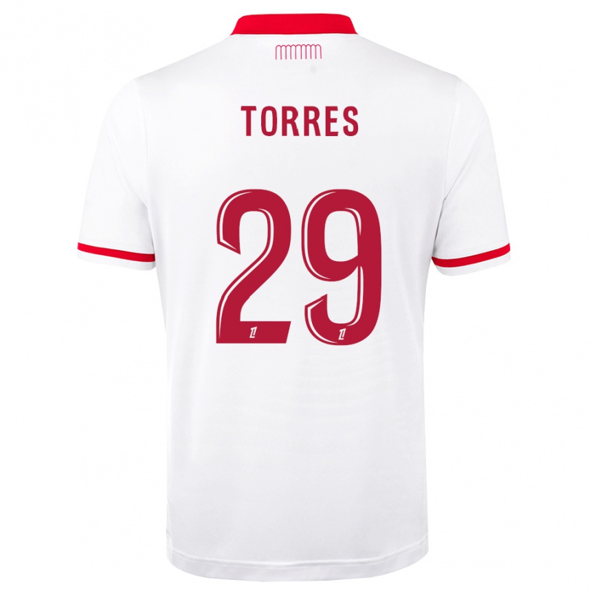גברים כדורגל Louis Torres #29 אדום לבן ג'רזי ביתית 2026/27