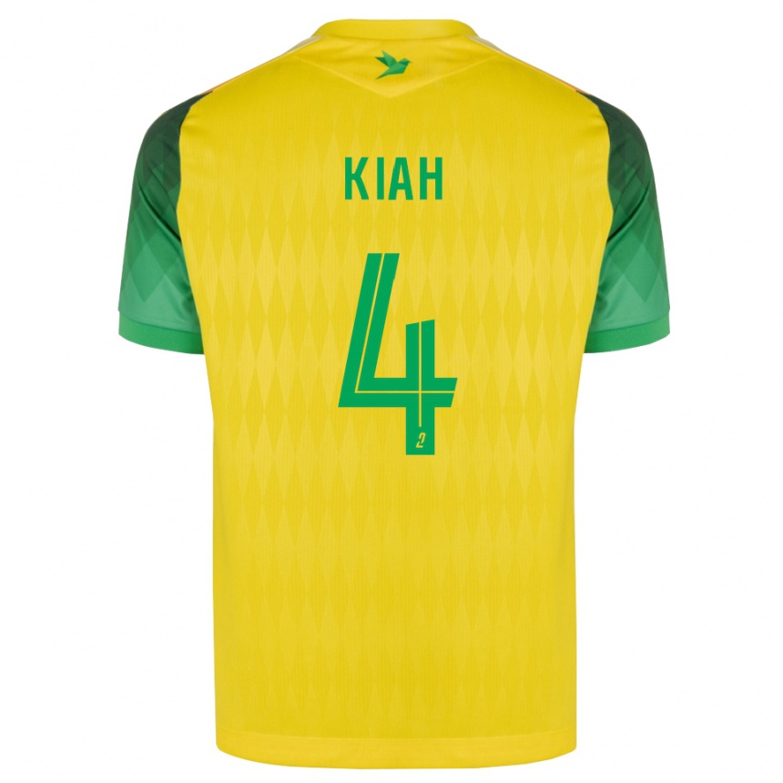גברים כדורגל Emmanuel Kiah #4 ירוק צהוב אדום ג'רזי ביתית 2026/27
