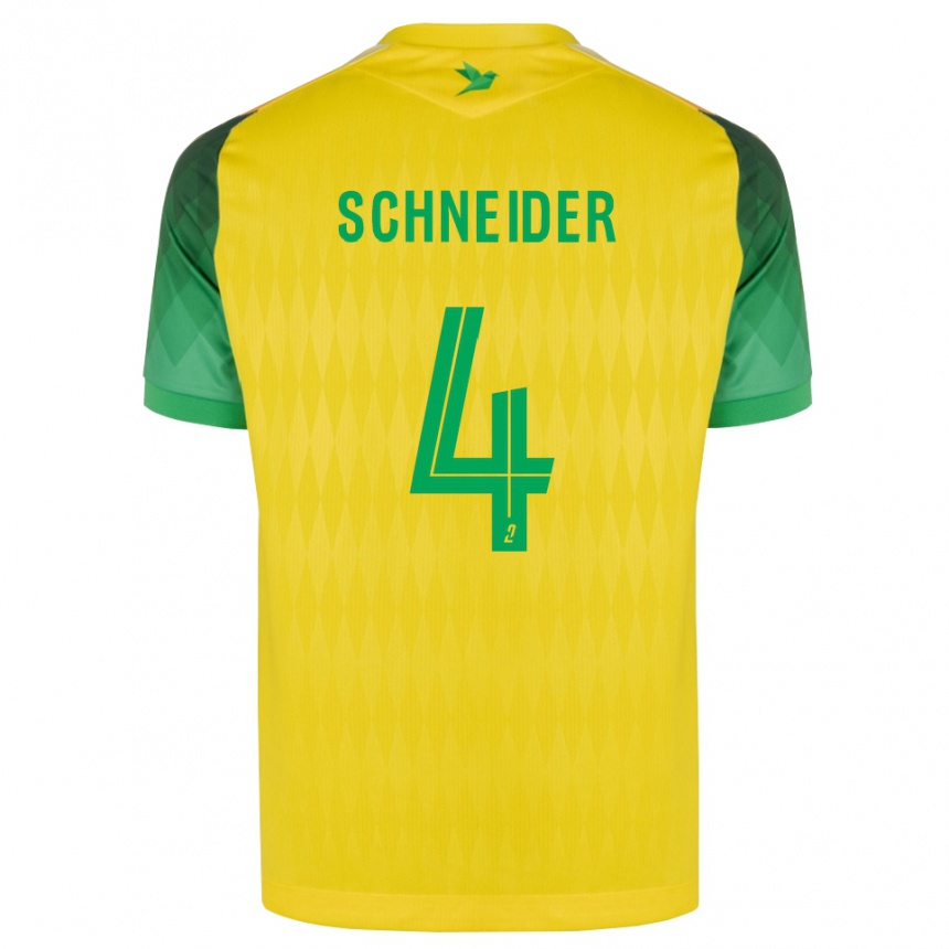 גברים כדורגל Octave Schneider #4 ירוק צהוב אדום ג'רזי ביתית 2026/27