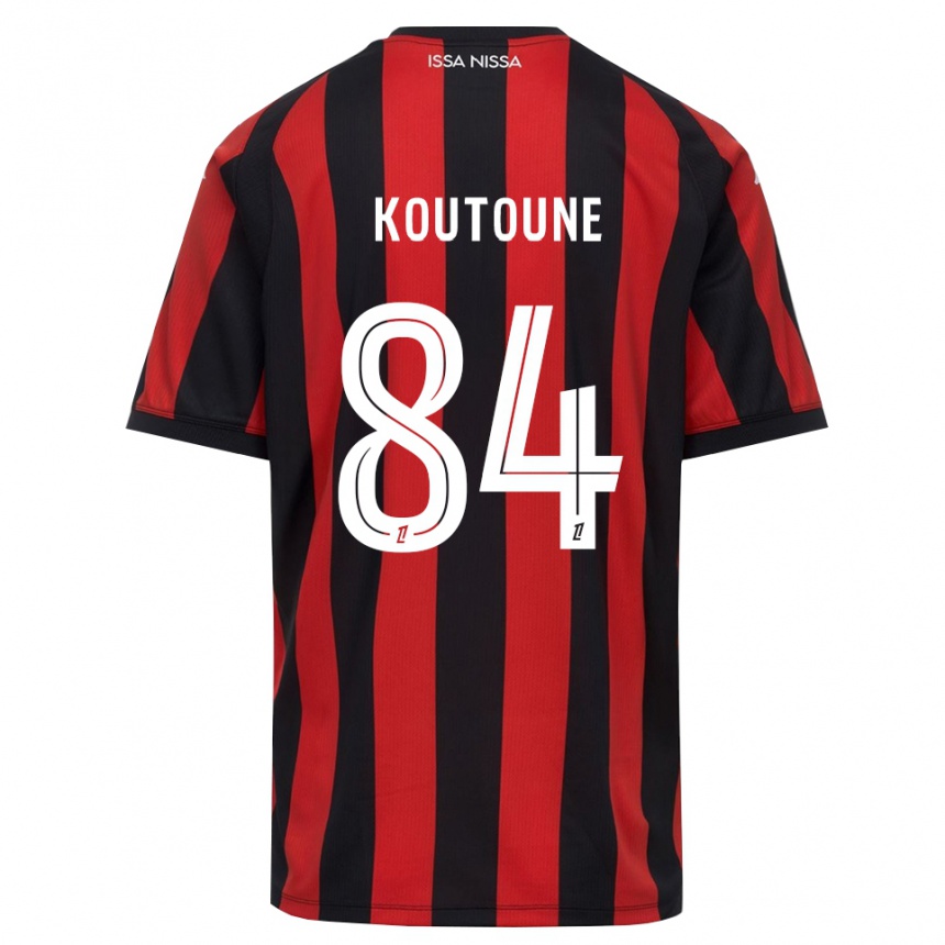 גברים כדורגל Hamza Koutoune #84 אדום שחור לבן ג'רזי ביתית 2026/27 גברים כדורגל Hamza Koutoune #84 אדום שחור לבן ג'רזי ביתית 2026/27