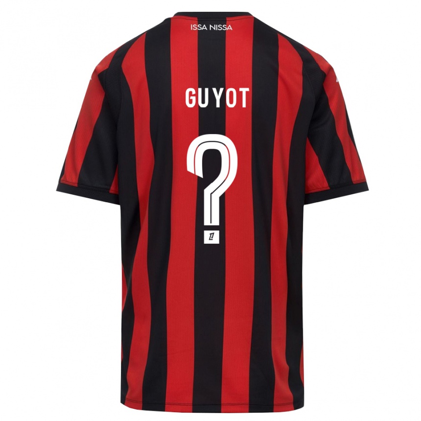 גברים כדורגל Loucas Guyot #0 אדום שחור לבן ג'רזי ביתית 2026/27 גברים כדורגל Loucas Guyot #0 אדום שחור לבן ג'רזי ביתית 2026/27