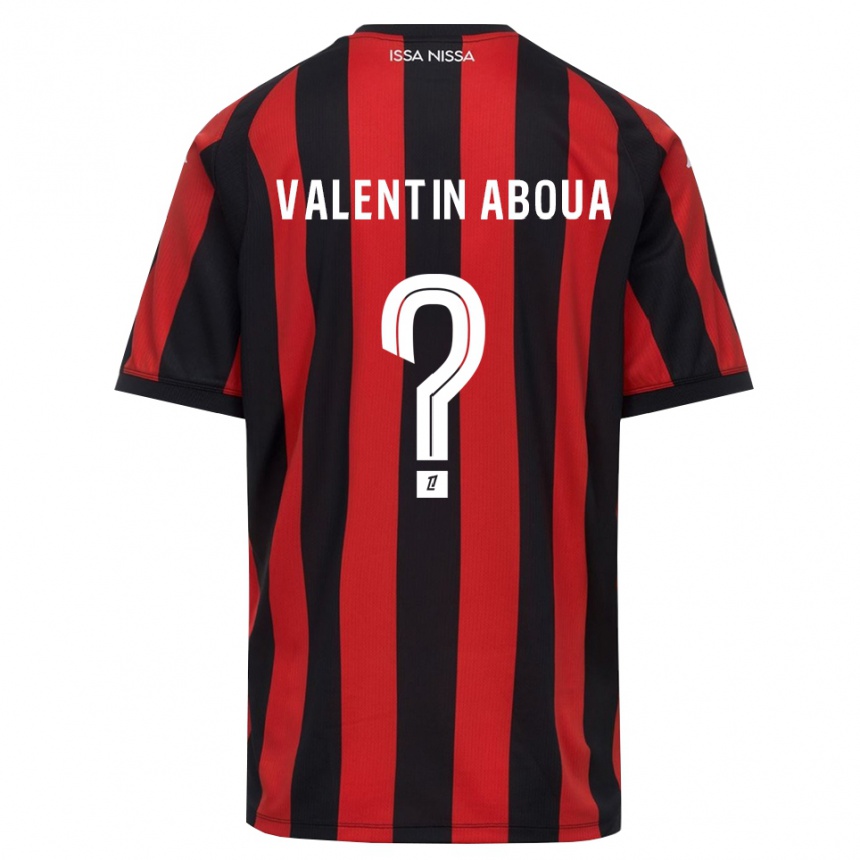 גברים כדורגל Louis Valentin Aboua #0 אדום שחור לבן ג'רזי ביתית 2026/27