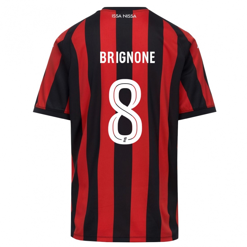גברים כדורגל Millan Brignone #8 אדום שחור לבן ג'רזי ביתית 2026/27