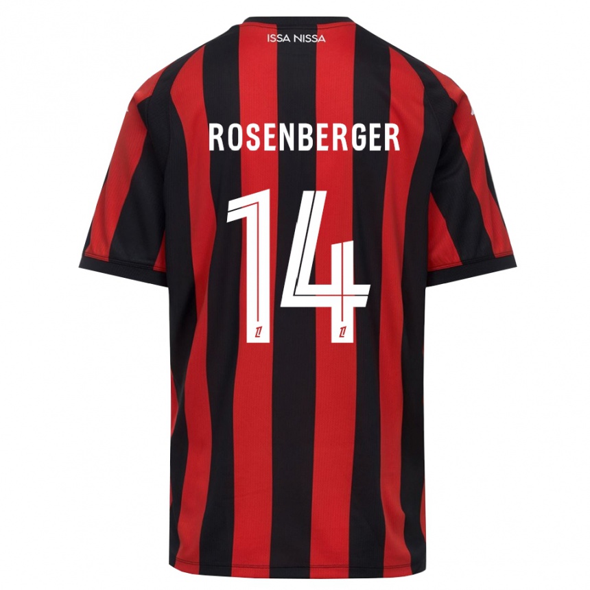 גברים כדורגל Léa Rosenberger #14 אדום שחור לבן ג'רזי ביתית 2026/27