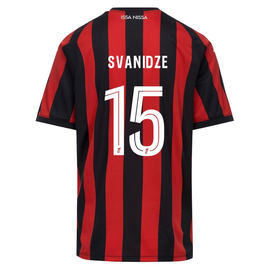גברים כדורגל Andria Svanidze #15 אדום שחור לבן ג'רזי ביתית 2026/27 גברים כדורגל Andria Svanidze #15 אדום שחור לבן ג'רזי ביתית 2026/27