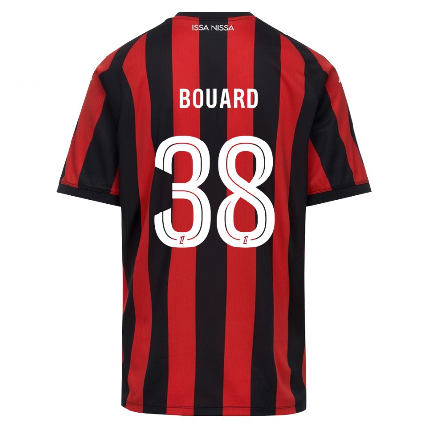 גברים כדורגל Enguerrand Bouard #38 אדום שחור לבן ג'רזי ביתית 2026/27