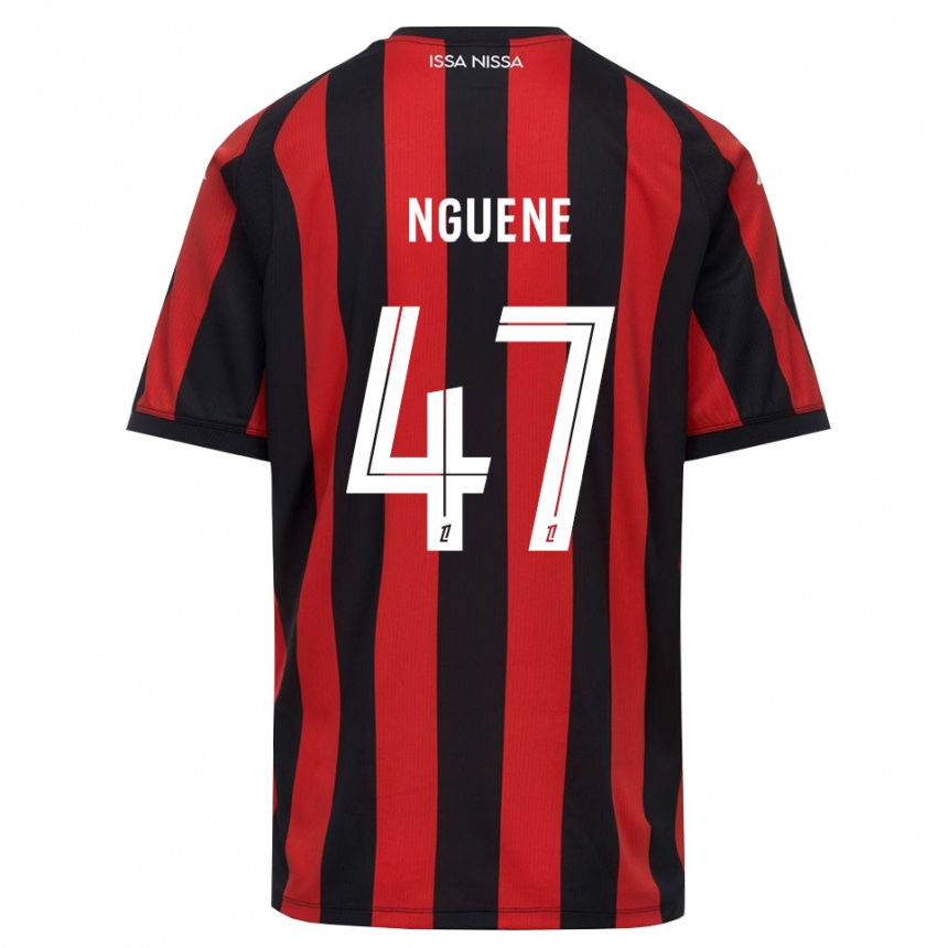 גברים כדורגל Bernard Nguene #47 אדום שחור לבן ג'רזי ביתית 2026/27 גברים כדורגל Bernard Nguene #47 אדום שחור לבן ג'רזי ביתית 2026/27