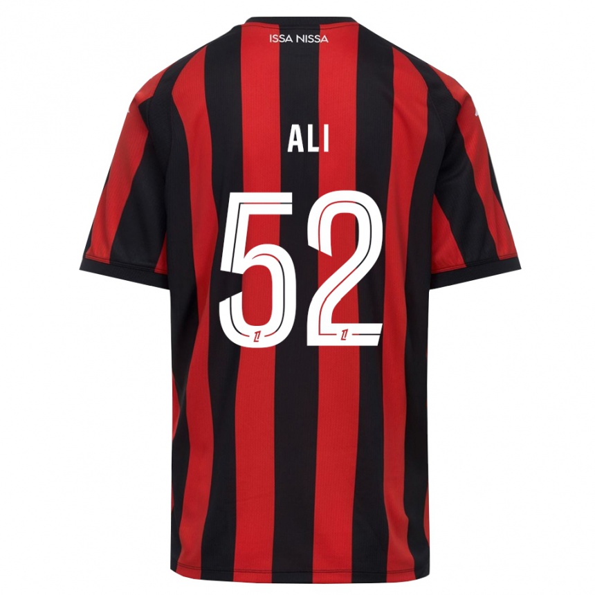 גברים כדורגל Kéfren Ali #52 אדום שחור לבן ג'רזי ביתית 2026/27 גברים כדורגל Kéfren Ali #52 אדום שחור לבן ג'רזי ביתית 2026/27