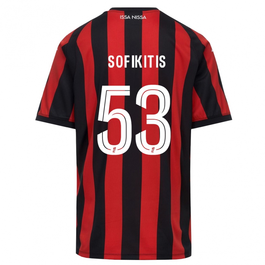 גברים כדורגל Yanis Sofikitis #53 אדום שחור לבן ג'רזי ביתית 2026/27