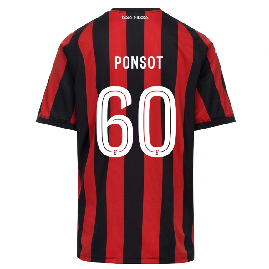 גברים כדורגל Martin Ponsot #60 אדום שחור לבן ג'רזי ביתית 2026/27 גברים כדורגל Martin Ponsot #60 אדום שחור לבן ג'רזי ביתית 2026/27