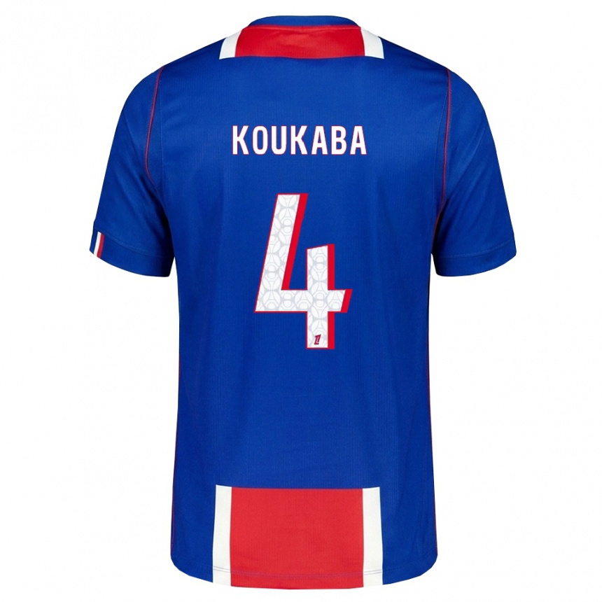 גברים כדורגל Axel Koukaba #4 אדום לבן כחול ג'רזי ביתית 2026/27