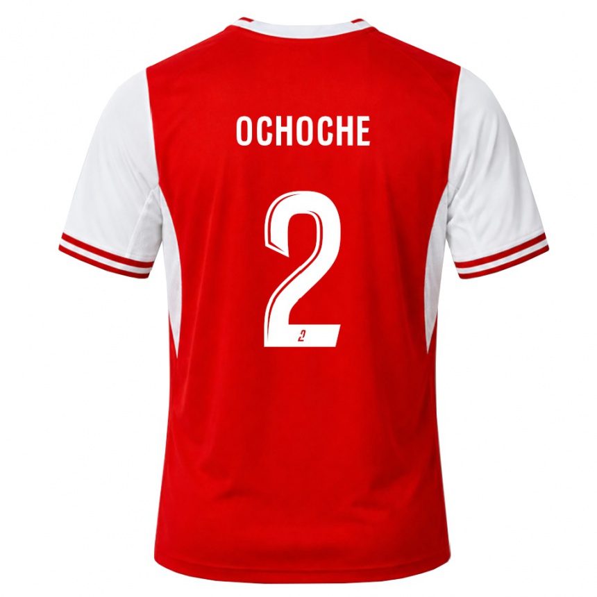 גברים כדורגל Amos Ochoche #2 אדום לבן ג'רזי ביתית 2026/27