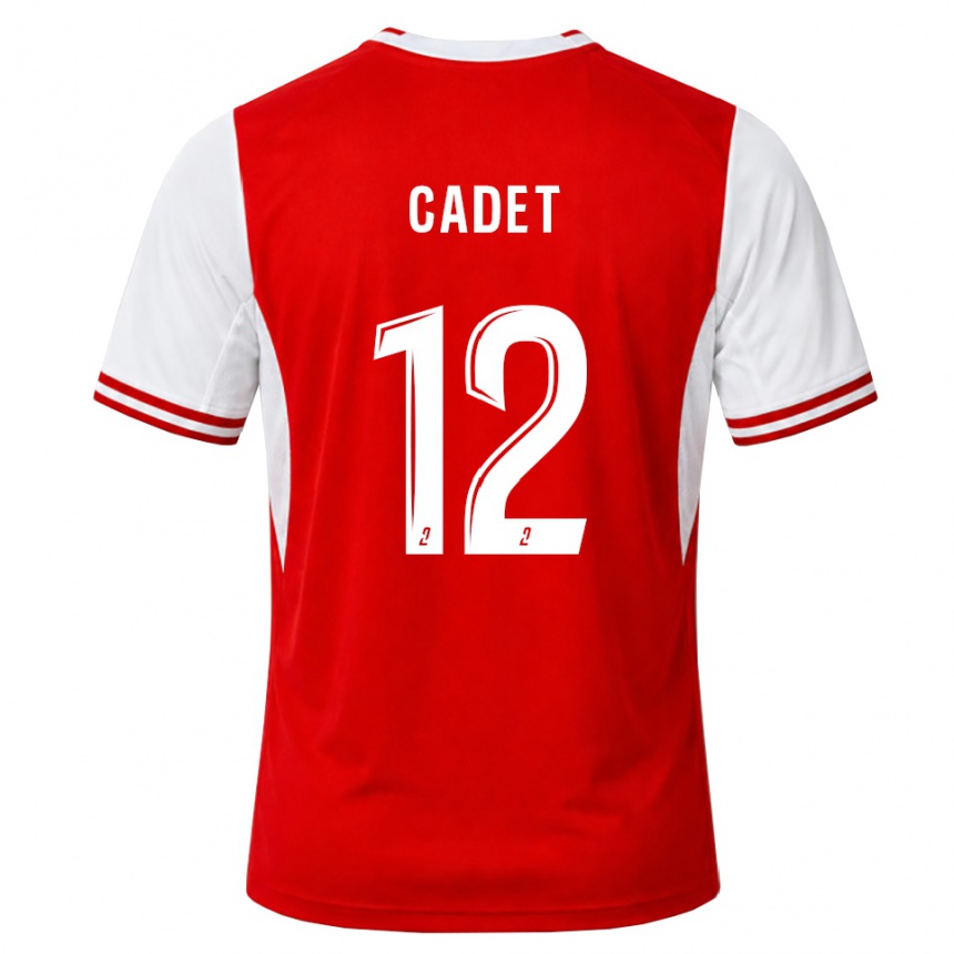 גברים כדורגל Charlélie Cadet #12 אדום לבן ג'רזי ביתית 2026/27