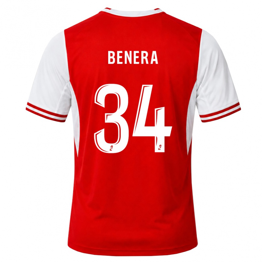 גברים כדורגל Ummene Benera #34 אדום לבן ג'רזי ביתית 2026/27