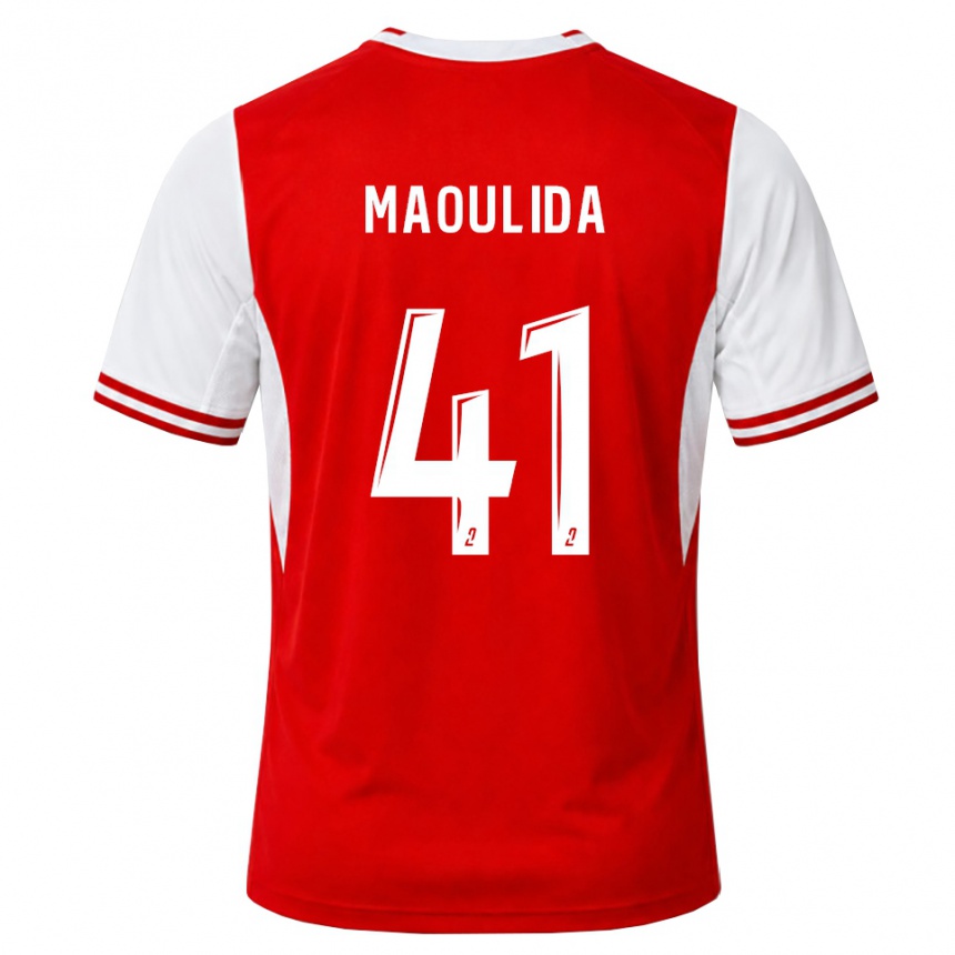גברים כדורגל Assimina Maoulida #41 אדום לבן ג'רזי ביתית 2026/27
