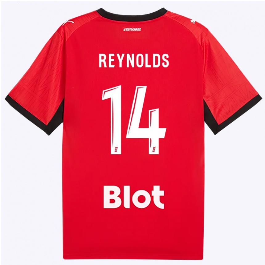 גברים כדורגל Bryan Reynolds #14 אדום שחור לבן ג'רזי ביתית 2026/27