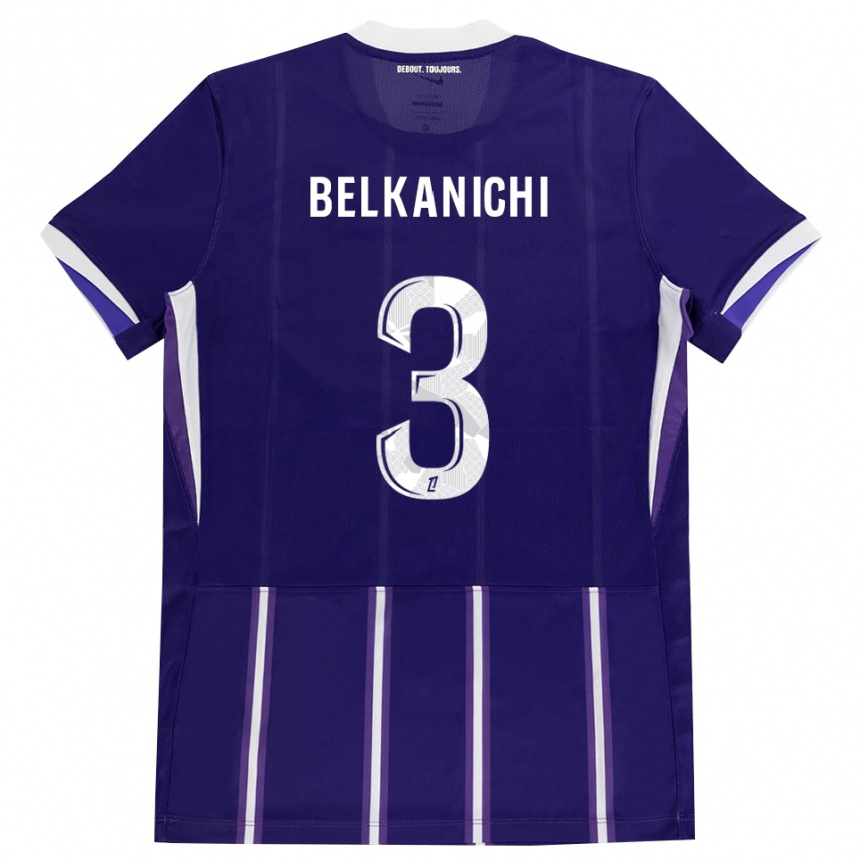 גברים כדורגל Anas Belkanichi #3 סגול לבן ג'רזי ביתית 2026/27