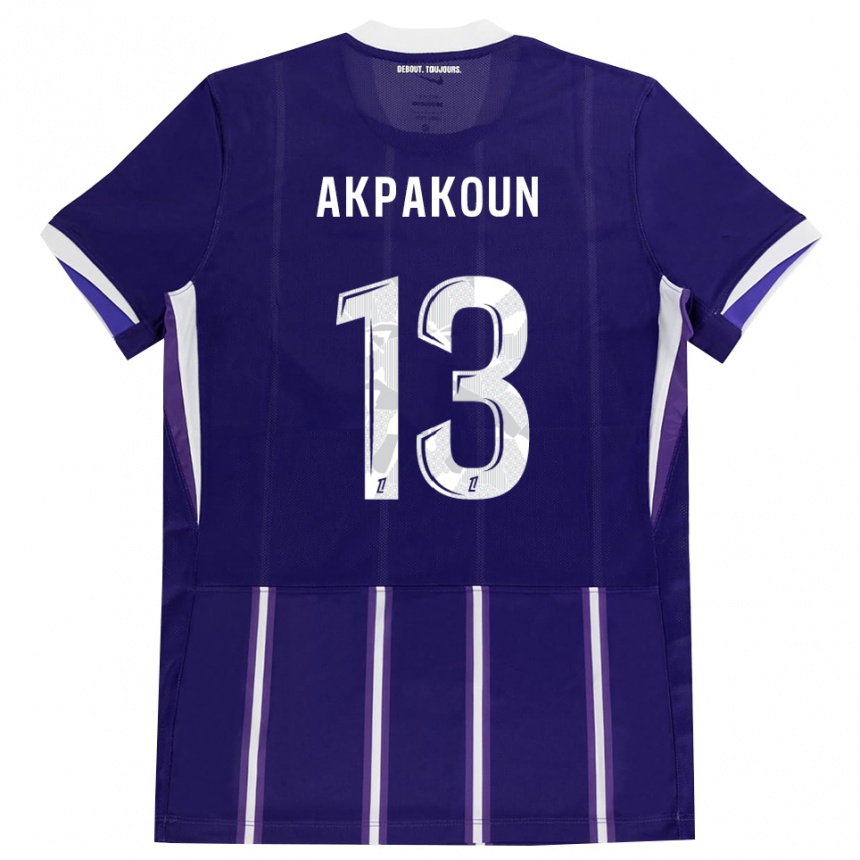 גברים כדורגל Noé Akpakoun #13 סגול לבן ג'רזי ביתית 2026/27