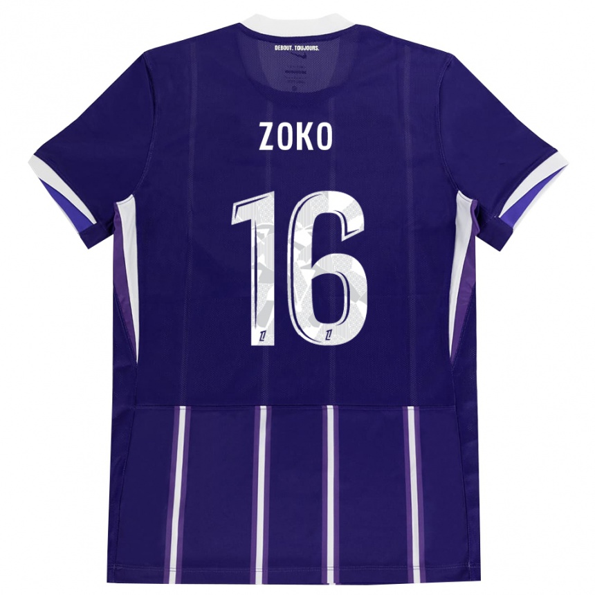 גברים כדורגל Nathan Zoko #16 סגול לבן ג'רזי ביתית 2026/27