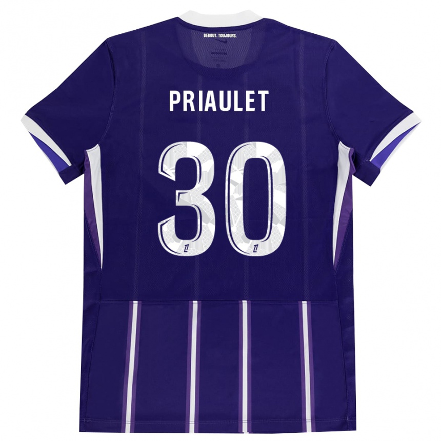 גברים כדורגל Anaïs Priaulet #30 סגול לבן ג'רזי ביתית 2026/27