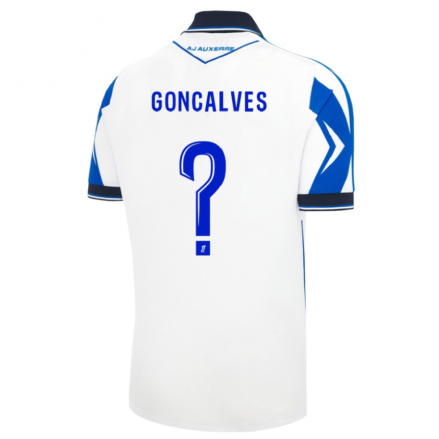 גברים כדורגל Sorène Goncalves #0 שחור לבן כחול ג'רזי ביתית 2026/27