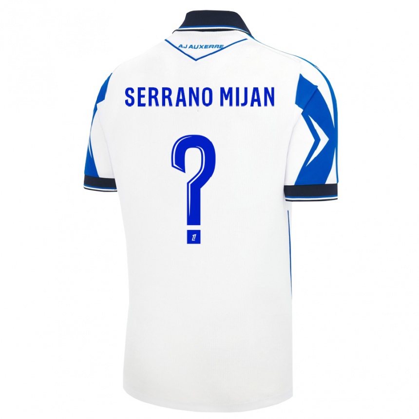 גברים כדורגל Joye Serrano Mijan #0 שחור לבן כחול ג'רזי ביתית 2026/27