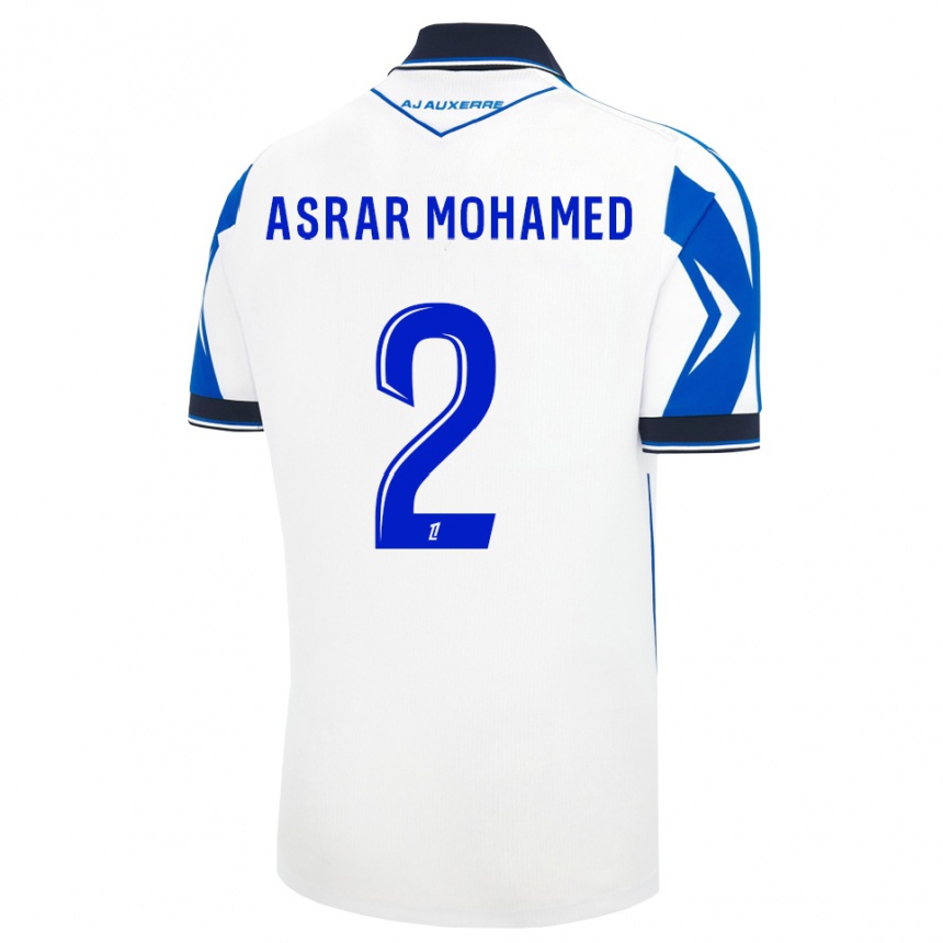 גברים כדורגל El Asrar Mohamed #2 שחור לבן כחול ג'רזי ביתית 2026/27
