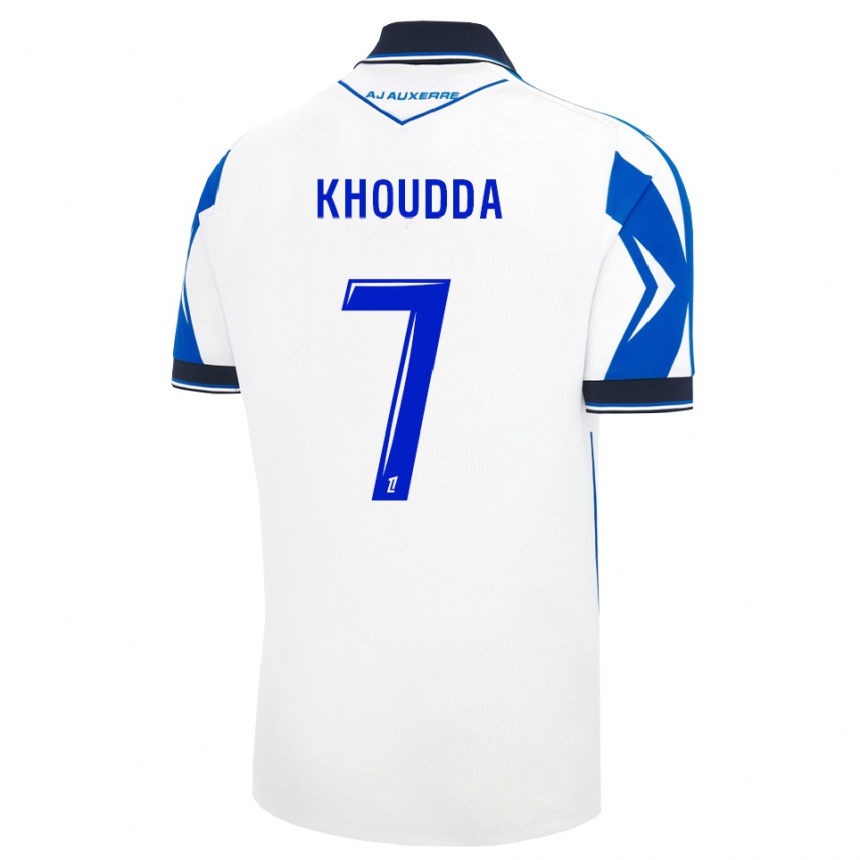 גברים כדורגל Youssef Khoudda #7 שחור לבן כחול ג'רזי ביתית 2026/27