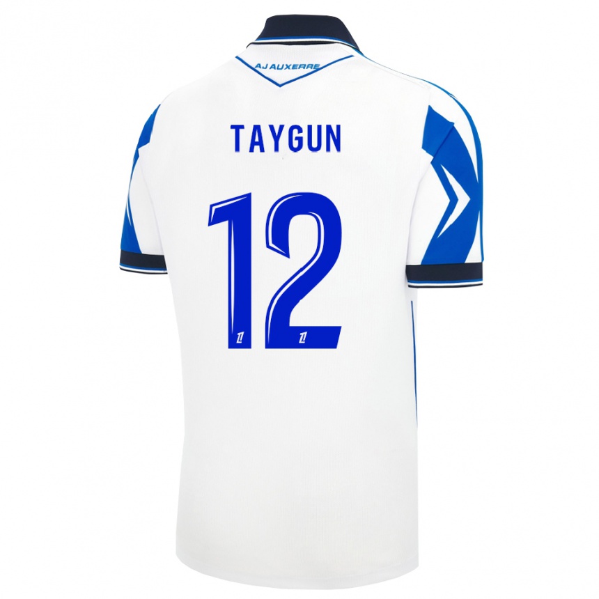 גברים כדורגל Omer Taygun #12 שחור לבן כחול ג'רזי ביתית 2026/27