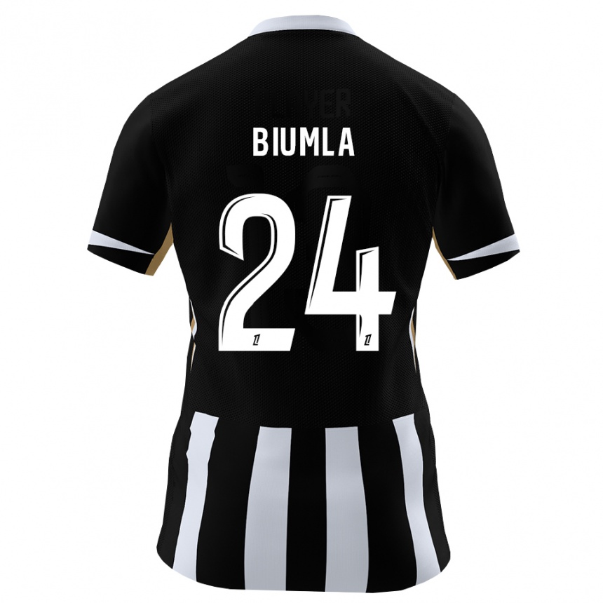 גברים כדורגל Emmanuel Biumla #24 שחור כחול ג'רזי ביתית 2026/27