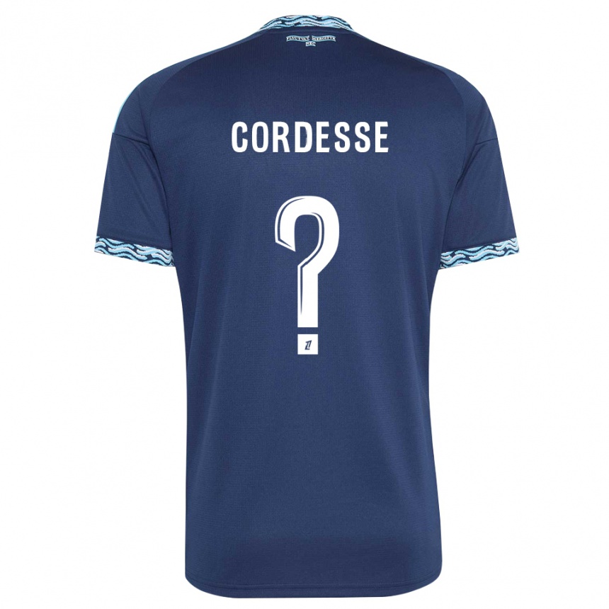 גברים כדורגל Matis Cordesse #0 כחול פלדה לבן ג'רזי ביתית 2026/27