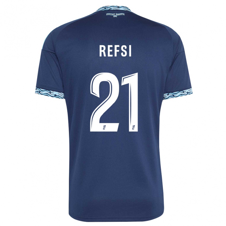 גברים כדורגל Ilian Refsi #21 כחול פלדה לבן ג'רזי ביתית 2026/27