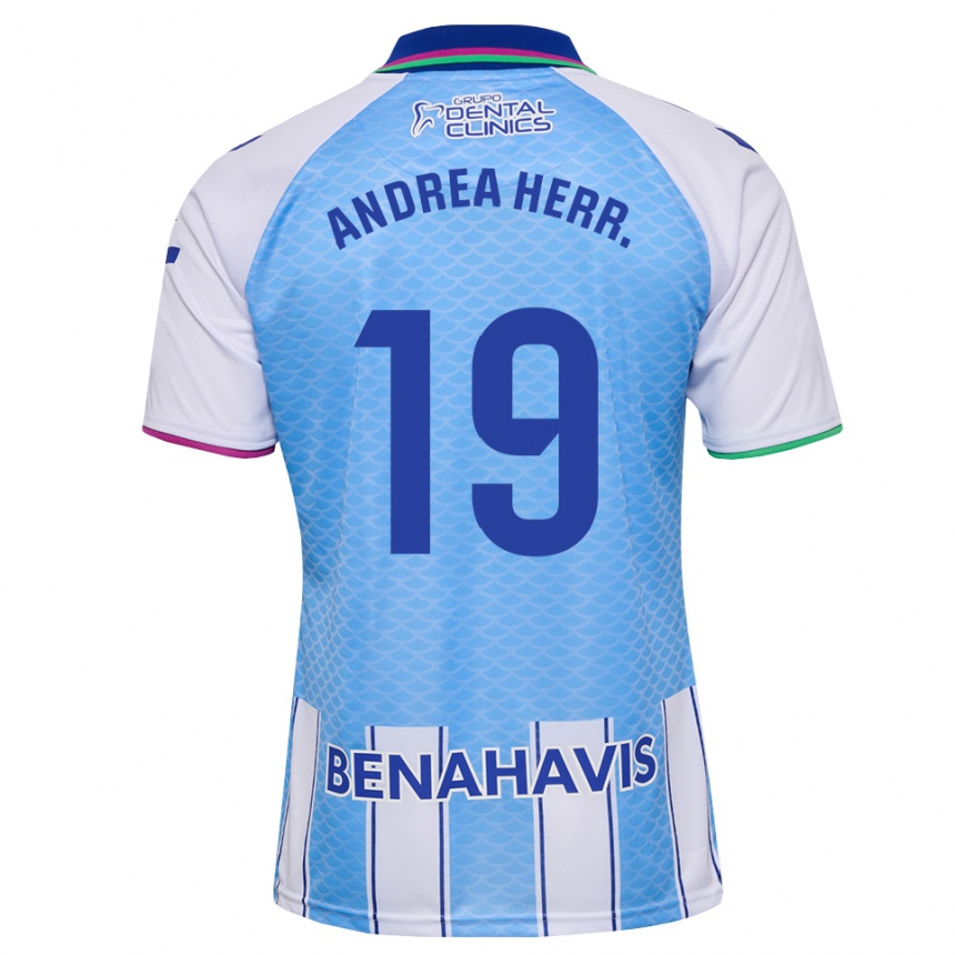 גברים כדורגל Andrea Herrero Valiente #19 כחול שמיים עמוק לבן ג'רזי ביתית 2026/27