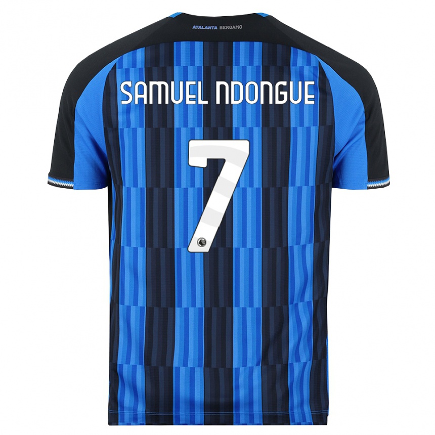גברים כדורגל Frederick Samuel Ndongue #7 כחול שחור אדום ג'רזי ביתית 2026/27