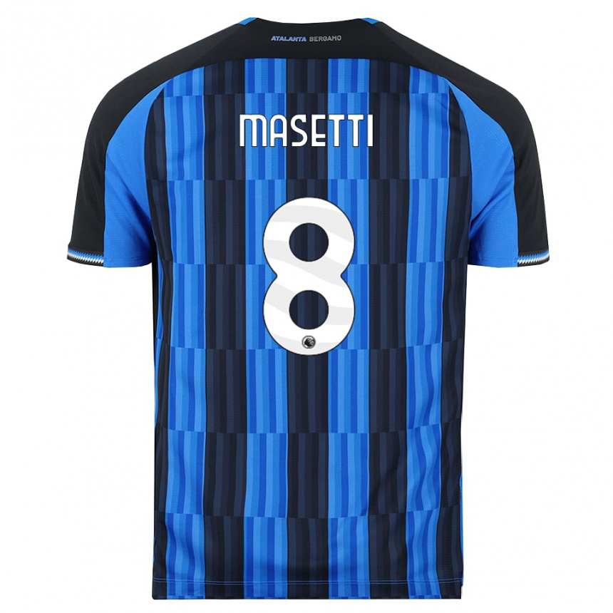 גברים כדורגל Francesco Masetti #8 כחול שחור אדום ג'רזי ביתית 2026/27