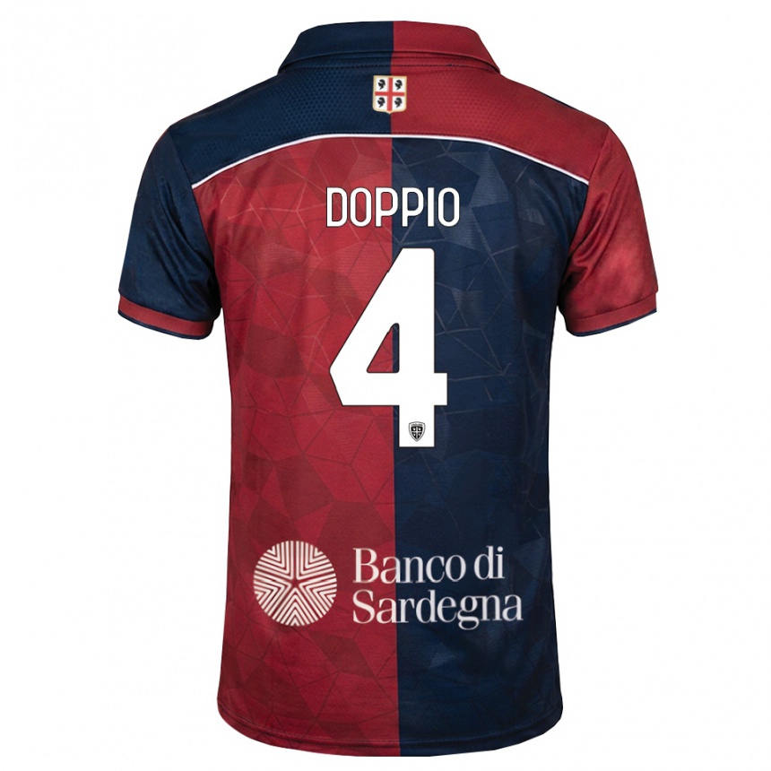 גברים כדורגל Andrea Doppio #4 בורדו כחול מלכותי ג'רזי ביתית 2026/27