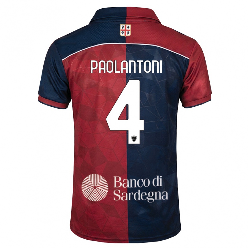 גברים כדורגל Mattia Paolantoni #4 בורדו כחול מלכותי ג'רזי ביתית 2026/27