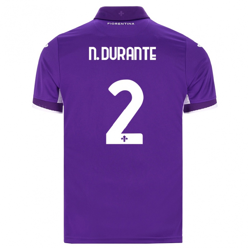 גברים כדורגל Nicholas Durante #2 סגול לבן ורוד ג'רזי ביתית 2026/27