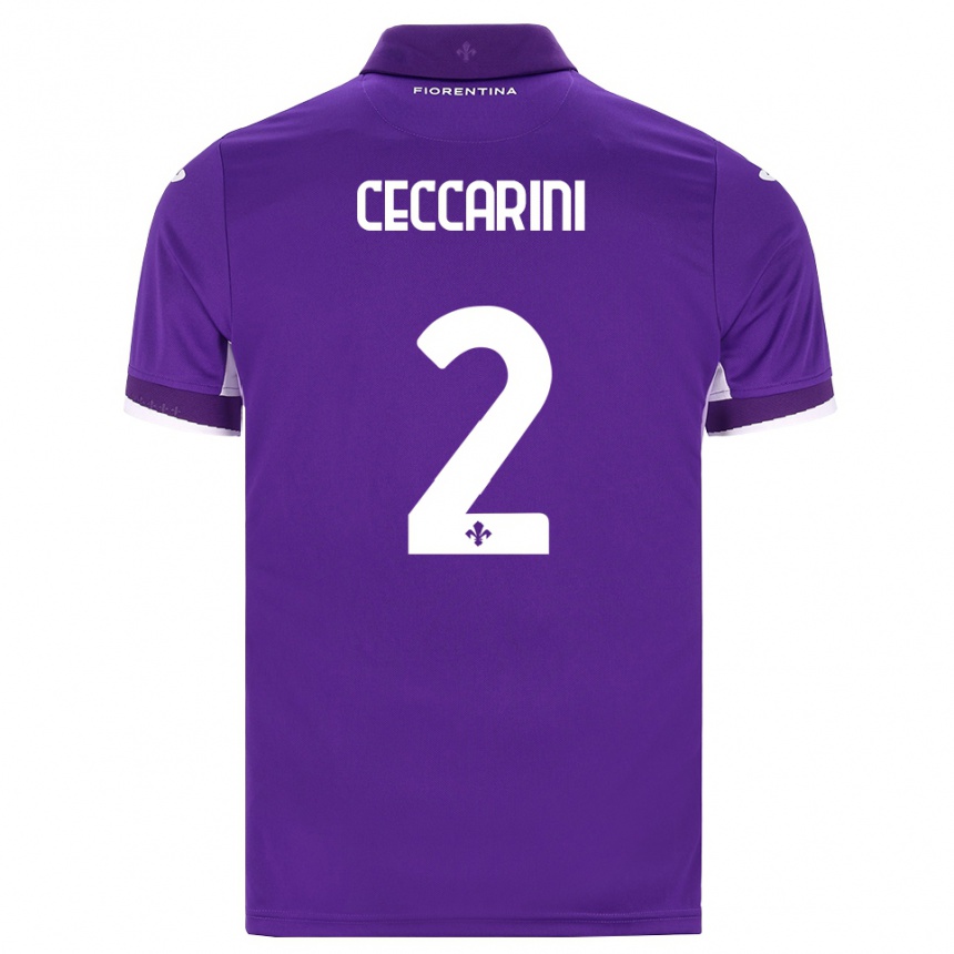 גברים כדורגל Duccio Ceccarini #2 סגול לבן ורוד ג'רזי ביתית 2026/27