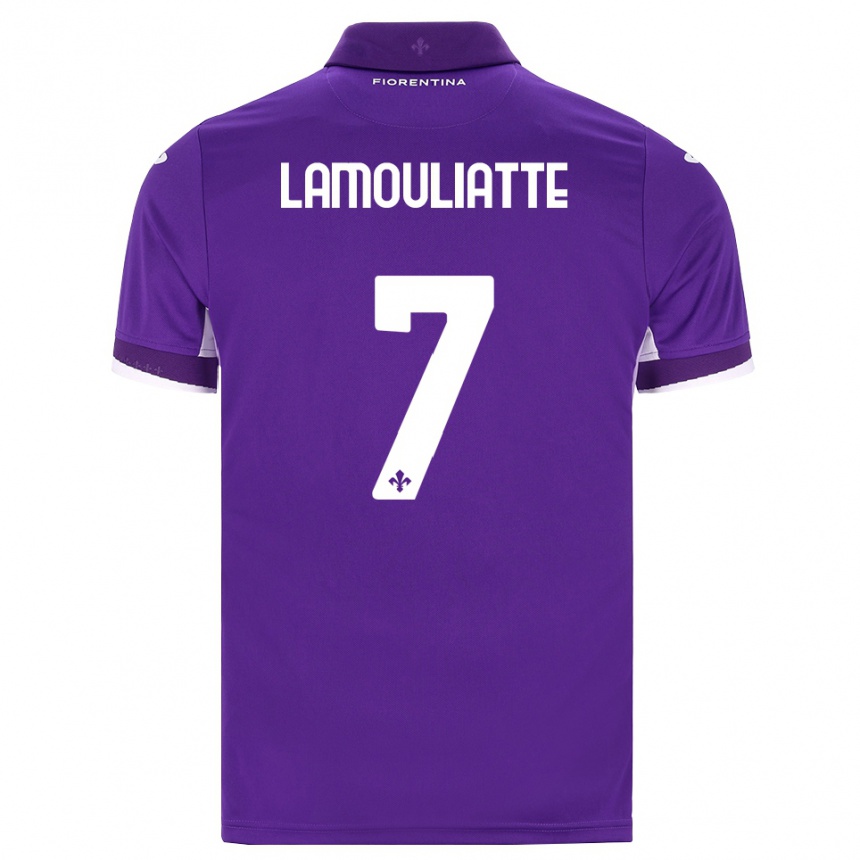 גברים כדורגל Hugo Lamouliatte #7 סגול לבן ורוד ג'רזי ביתית 2026/27