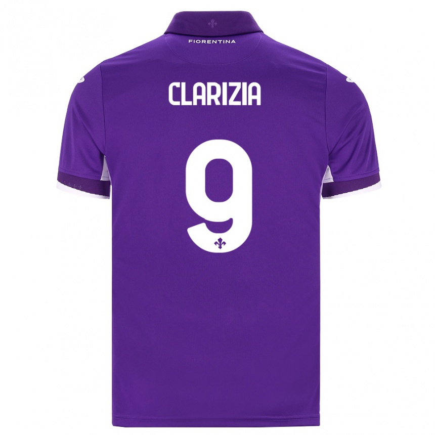 גברים כדורגל Leonardo Clarizia #9 סגול לבן ורוד ג'רזי ביתית 2026/27