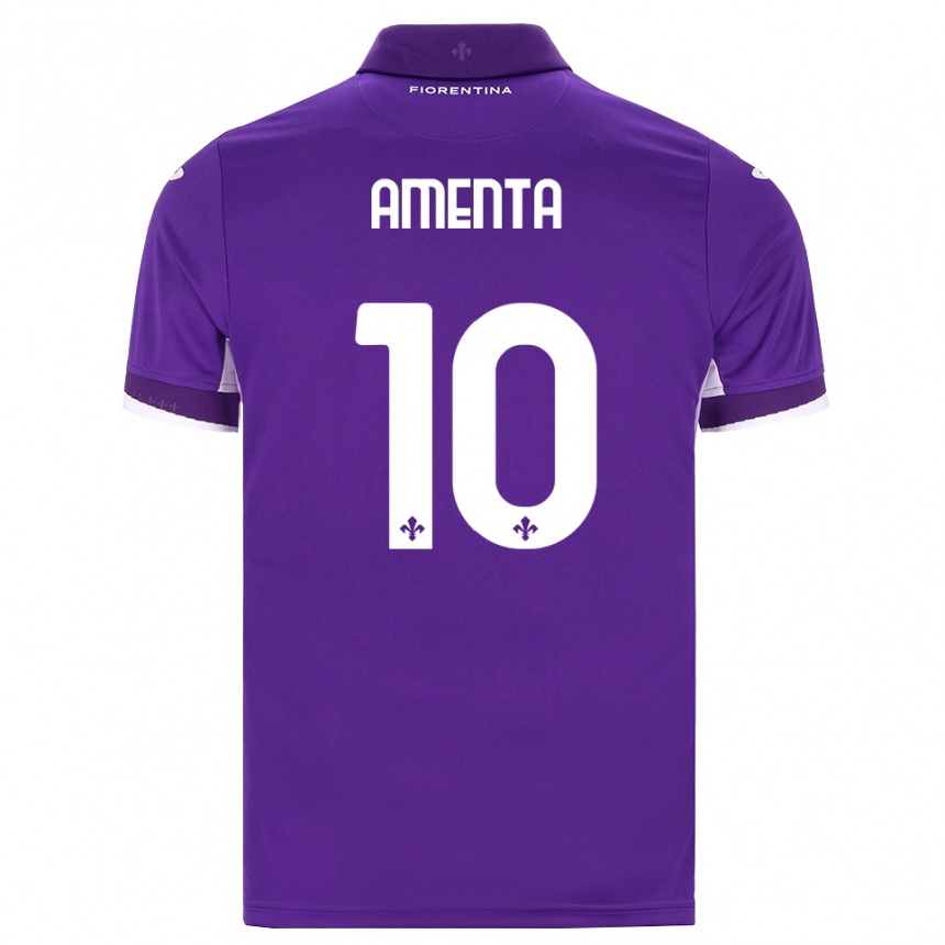 גברים כדורגל Francesco Amenta #10 סגול לבן ורוד ג'רזי ביתית 2026/27