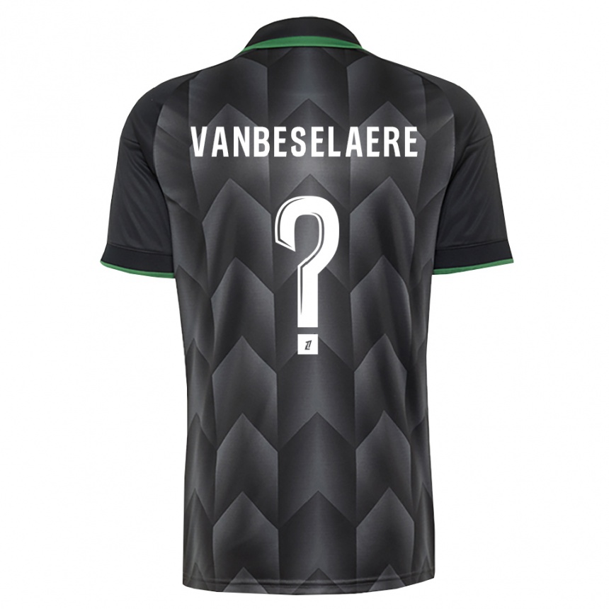 גברים כדורגל Emmanuel Vanbeselaere #0 לבן שחור ירוק הרחק ג'רזי 2026/27